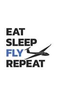 Glider Notebook: Glider - Eat Sleep Glide Repeat / 6x9 Inches / 120 Sites / Ruled Paper