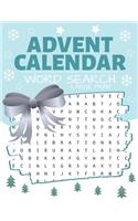 Advent Calendar Word Search: Puzzle Book Large Print - 24 Christmas Puzzles & Xmas Activity Games - Holiday Countdown