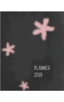 2019 Planner: 8x10 Hourly Weekly Notebook Organizer with Time Slots Jan to Dec 2019 Black Soft Velvet Design