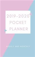 2019-2020 Pocket Planner Weekly and Monthly: Pink & Pastel Calendar for To-Do List, Appointment Journal and Academic Agenda Schedule Organizer January 2019 - December 2020