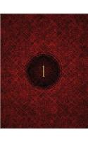 Monogram "1" Blank Sketchbook: Sketch Pad Notebook(1 Monogram Crimson 150 Sketch)