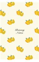 Bonney Notes: 6"x9" Unruled Blank Notebook Watercolor Texture Design Vegetable Food Ingredient Pattern Cover. Matte Softcover Note Book Journal