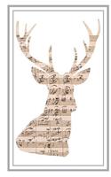 Manuscript Antler Stag Head
