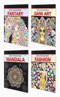 Fantasy, Dark Art, Mandala and Fashion - Adult Colouring Book : Creative Coloring for Adults, Relaxing Coloring Book, Coloring Book for Adults | Combo of 4 Adult colouring books