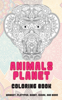 Animals Planet - Coloring Book - Wombat, Platypus, Bunny, Shark, and more