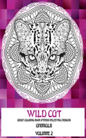 Adult Coloring Book Stress Relieving Designs Volume 2 - Animals - Wild cat