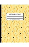 Composition Book College Ruled: Yellow Geometric Back to School Writing Notebook for Students and Teachers in 8.5 x 11 Inches