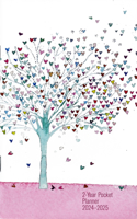 2024-25 Tree of Hearts 2-Year Pocket Planner (24-Month Calendar)