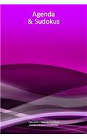 Calendrier / Agenda Perpétuel avec Sudokus Moyens et Difficiles - Couverture Vagues Roses (15 x 23 cm)