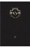 Monogram Pisces Notebook: Blank Diary Journal Log Notebook(76 Monogram Black 150 Lined)