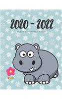 2020-2022 Three 3 Year Planner Hippos Monthly Calendar Gratitude Agenda Schedule Organizer: 36 Months Calendar; Appointment Diary Journal With Address Book, Password Log, Notes, Julian Dates & Inspirational Quotes