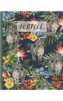 Notebook: Zebras Drawing in Jungle - Lined Notebook, Diary, Track, Log & Journal - Gift Idea for Boys Girls Teens Men Women (8"x10" 120 Pages)