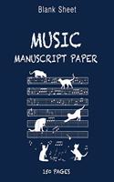 Cute Cat Kitty Playing Music Note Clef