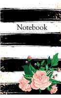 Notebook: Pink Roses Elegant girly cute Notebook 6x9 Inches 120 lined pages for notes, drawings, formulas - Organizer writing book planner diary