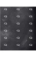 Monogram Q School Composition Book Personalized Letter Q Pattern 130 Pages