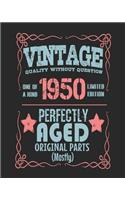 Vintage Quality Without Question One of a Kind 1950 Limited Edition Perfectly Aged Original Parts Mostly: 2019 Weekly Planner for People With a 1950 Birth Year