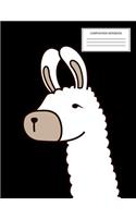 Composition Notebook: Cute Llama Notebook Journal For Girls, Boys and Adults - Wide Ruled Elementary School Office Home Writing Book