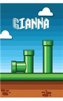 Gianna: Vintage Video Game Personalized Name Notebook Journal Diary Sketchbook with 120 Lined Pages 6x9