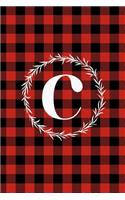 C: C Monogram Journal: Buffalo Plaid: 6x9 Inch, 120 Pages, Lined Journal, College Ruled Notepad