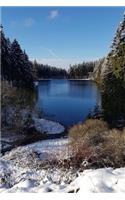 A Beautiful Blue Lake in the Forest Winter Landscape Journal: 150 Page Lined Notebook/Diary