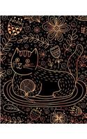 Journal Notebook Cute Cat in Flowers Pattern 4: 172 Lined Numbered Pages With 3 Index Pages For Easy Organization in Large 8 x 10 Size For Journaling, Writing, Planning or Doodling.(35 Artsy Lined Journals)