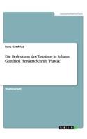 Bedeutung des Tastsinns in Johann Gottfried Herders Schrift 