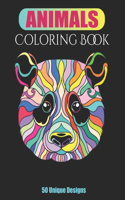 Animals Coloring Book 50 Unique designs: Stress Reliving and Meditation Mandalas Designs for Teen Coloring Book