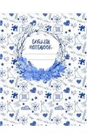 English Notebook: A 8.5x11 Inch Matte Softcover Paperback Notebook Journal With 120 Blank Lined Pages - College Ruled - Atoms Science Hearts
