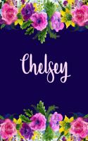 Chelsey: Personalized Name Pink Floral Design Matte Soft Cover Notebook Journal to Write In. 120 Blank Lined Pages