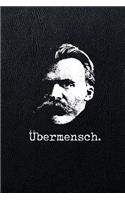 Übermensch.: 6x9" 120-page checkered grid notebook - journal - notepad - scribble book - diary - workbook for philosophers