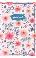 Watercolor Floral Journal: Medium Ruled 6x9 Notebook For Women & Girls