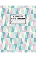 Blank Sheet Music Notebook: Easy Blank Staff Manuscript Book Large 8.5 X 11 Inches Musician Paper Wide 12 Staves Per Page for Piano, Flute, Violin, Guitar, Trumpet, Drums, Cell