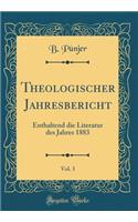 Theologischer Jahresbericht, Vol. 3: Enthaltend Die Literatur Des Jahres 1883 (Classic Reprint)