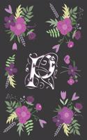 P: P Monogram Notebook, Letter P Initial Monogram Notebook, for Kids, Girls & Women - Pink Floral with letter P glossy and smooth finish cover, (6 x 9)