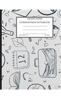 Graph Paper Composition Notebook, Quad Ruled 5 squares per inch, 100 pages