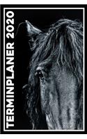 Terminplaner 2020: Jahresplaner von September 2019 bis Dezember 2020 mit Pferd - Planer mit 174 Seiten in weiß im Format A5 mit glänzendem Soft Cover.