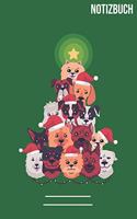 Notizbuch Liniert Weinachtsbaum mit Hunden
