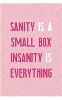 Sanity Is A Small Box Insanity Is Everything