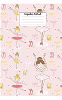 Composition Notebook: Cool Ballerina Love Pattern 6 X 9 Graph Ruled Paper Notebook, Appreciation, Quote Journal or Diary Unique Inspirational Gift for Friend or Teacher, 