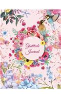 Gratitude Journal: Cute Pink Floral, 5 Minutes Journal Daily Self Love, Habit Tracker Large Print 8.5" x 11" Grateful Journal, Positivity Journal, Daily Inspiration Jo