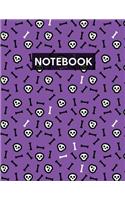 Notebook: Blank Lined Journal with Tiny Skulls Purple for Writing Journaling or School(Halloween Spooky Cute Books)