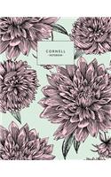 Cornell Notebook: Pink Flower Print, Cornell Note Taking System for Students, Medium College Ruled Exercise Book, 120 Pages, 8.5x11