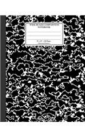 Wide Ruled Composition Notebook 8x 10. 120 Pages. Distressed Pattern: Distressed Texture Pattern. Multi Purpose Wide Ruled Journal Paper. Black with White Knocked Down Pattern Cover.