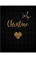 Christine: Black Personalized Lined Journal with Inspirational Quotes