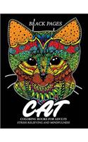 Cat Coloring Book for Adults Black Pages