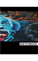 Sketchbook: 8" x 10", Drawing Sketchbook, Unlruled Notebook, Drawing Paper Pad, Einstein Graffiti - (Sketch book)
