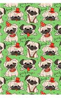 Journal Notebook Funny Pugs Pattern 6: 110 Page Lined and Numbered Journal With Index Pages In Portable 6 x 9 Size, Perfect For Writing, Taking Notes, List Making, Journaling and Doodling(26 Noteworthy Series Lined)