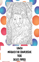 Malbuch für Erwachsene - Dickes Papier - Tiere - Löwen