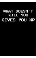 What Doesn't Kill You Gives You XP: Funny role playing shooter gaming gift Homework Book Notepad Notebook Composition and Journal Gratitude Diary