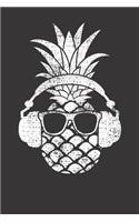 Notebook: Vintage Pineapple Hawaiian Aloha Beach Fruit Cocktail Cool Dot Grid Dotted 6x9 120 Pages